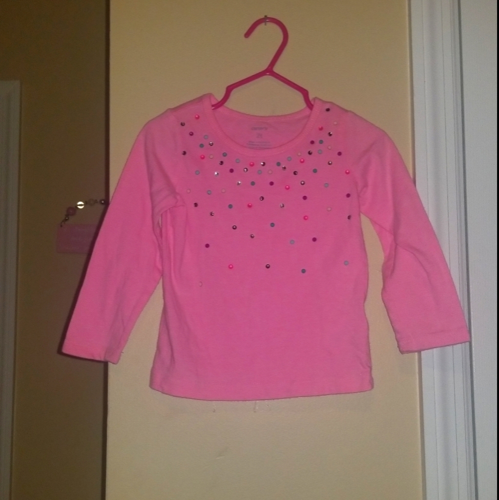 2T Carter's Pink Bejeweled Shirt